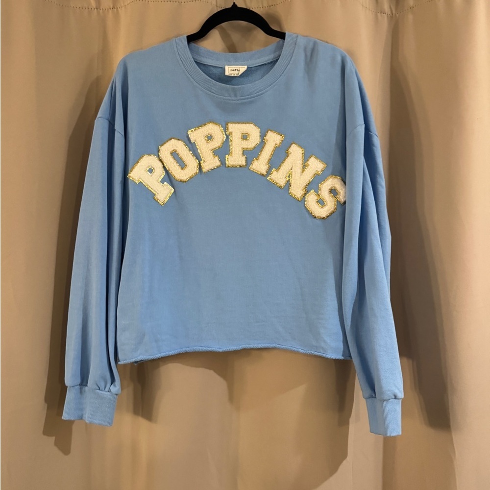 Reflex Light Blue Crewneck Sweatshirt with Logo Tag
